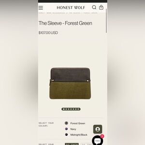 Honest Wolf Travel Bag Sleeve